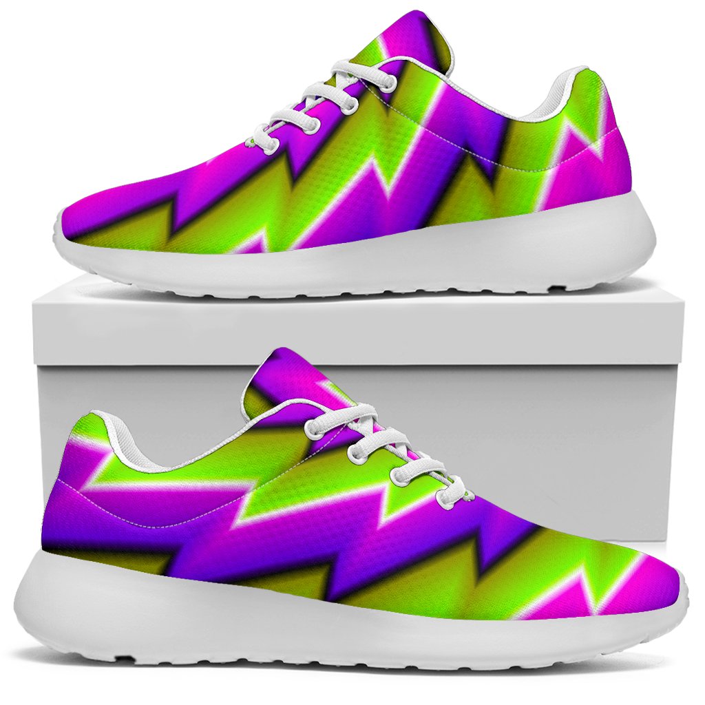 Green Twisted Moving Optical Illusion Sport Shoes GearFrost