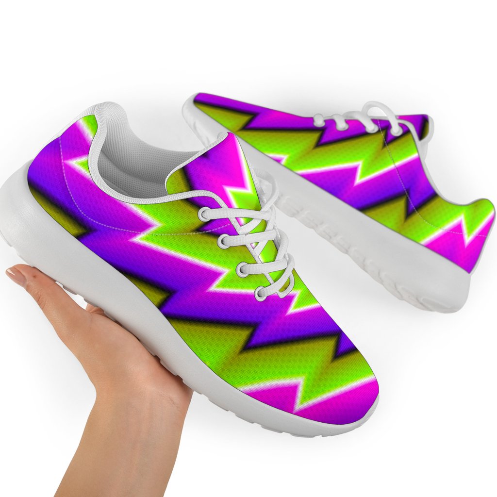 Green Twisted Moving Optical Illusion Sport Shoes GearFrost