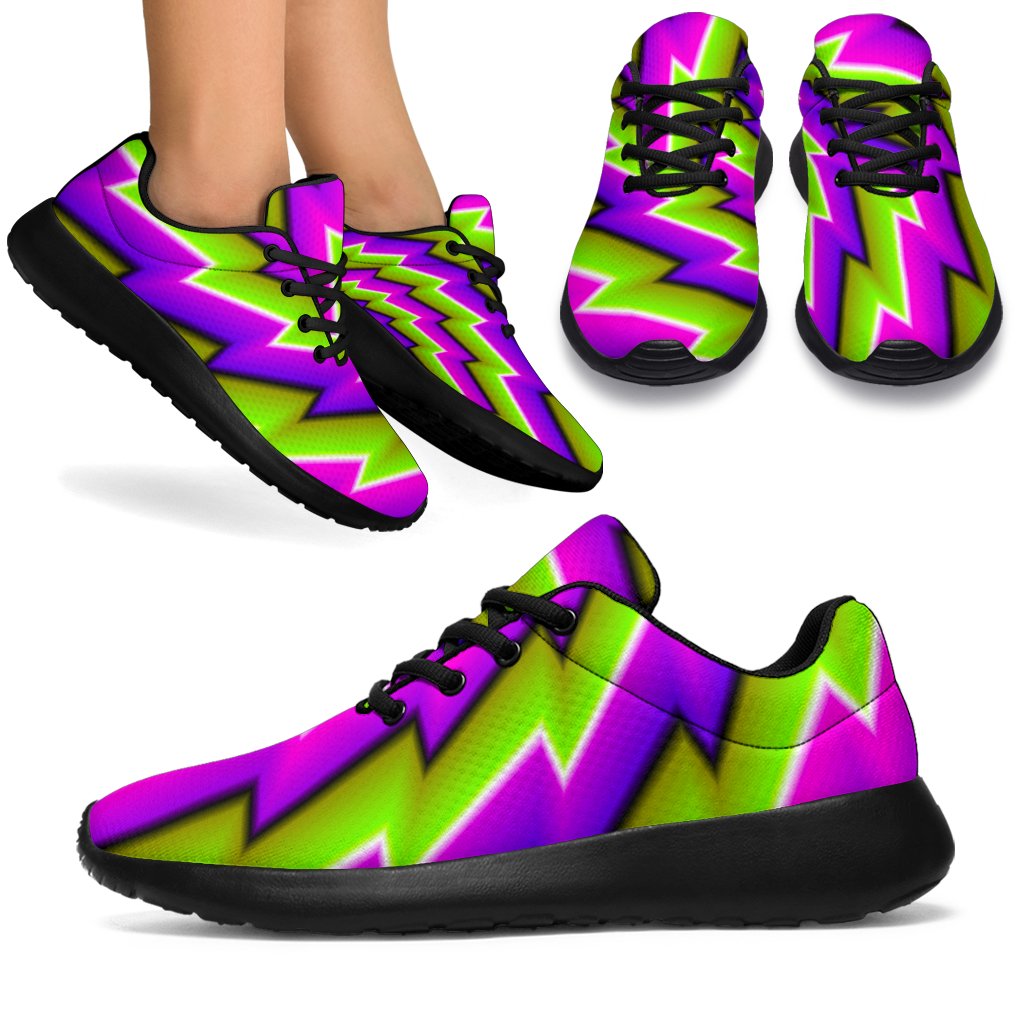 Green Twisted Moving Optical Illusion Sport Shoes GearFrost