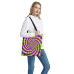 Green Twisted Moving Optical Illusion Tote Bag