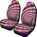 Green Twisted Moving Optical Illusion Universal Fit Car Seat Covers