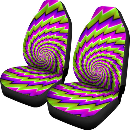 Green Twisted Moving Optical Illusion Universal Fit Car Seat Covers