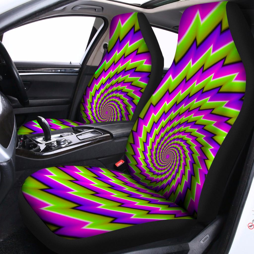 Green Twisted Moving Optical Illusion Universal Fit Car Seat Covers