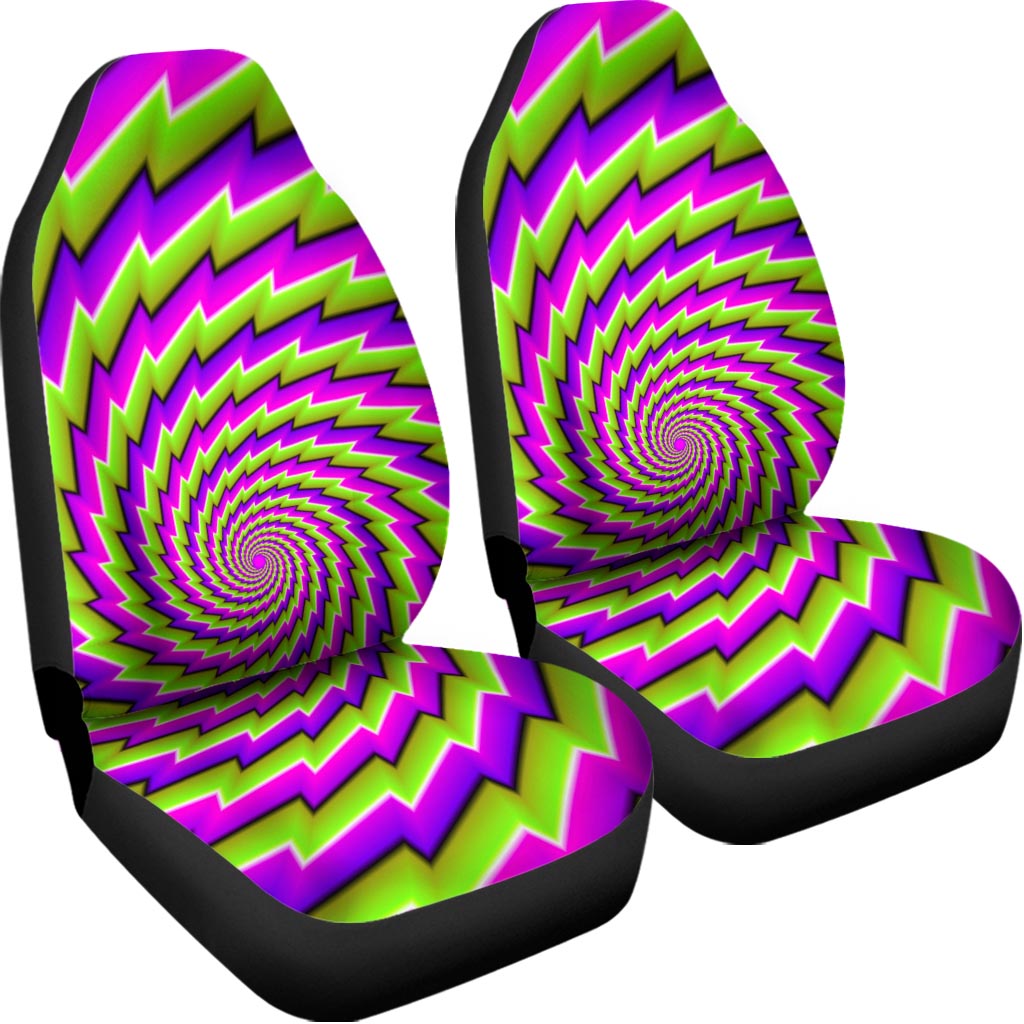 Green Twisted Moving Optical Illusion Universal Fit Car Seat Covers