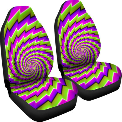 Green Twisted Moving Optical Illusion Universal Fit Car Seat Covers