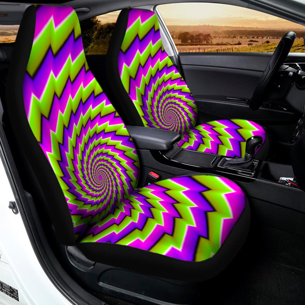 Green Twisted Moving Optical Illusion Universal Fit Car Seat Covers