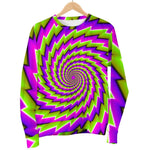 Green Twisted Moving Optical Illusion Women's Crewneck Sweatshirt GearFrost