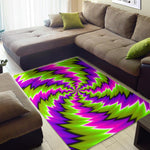 Green Vortex Moving Optical Illusion Area Rug GearFrost