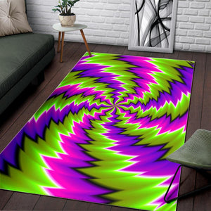 Green Vortex Moving Optical Illusion Area Rug GearFrost