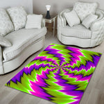 Green Vortex Moving Optical Illusion Area Rug GearFrost