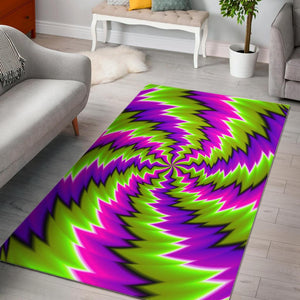 Green Vortex Moving Optical Illusion Area Rug GearFrost