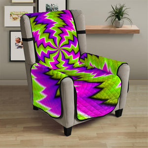 Green Vortex Moving Optical Illusion Armchair Protector