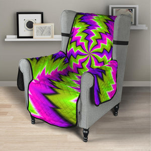 Green Vortex Moving Optical Illusion Armchair Protector