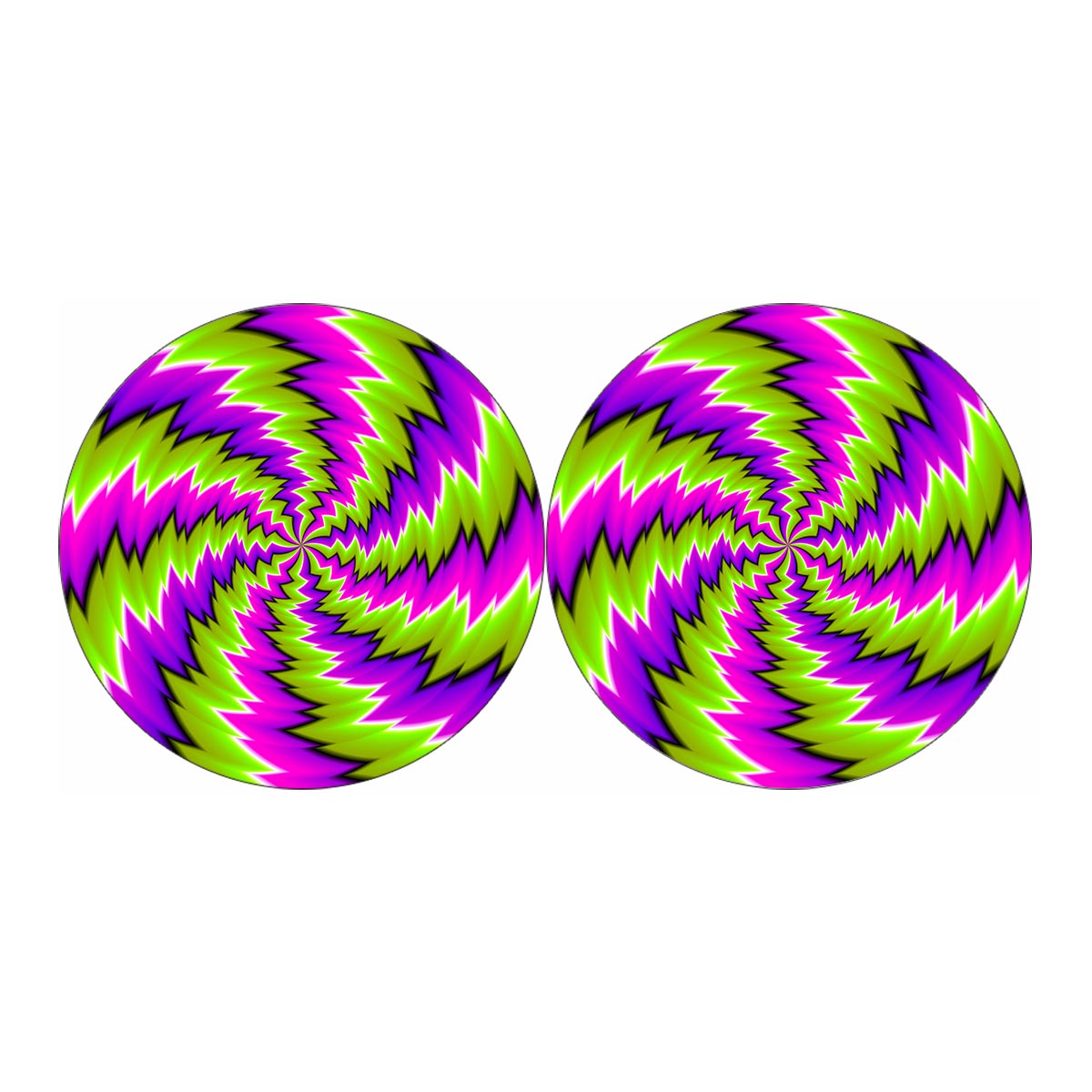 Green Vortex Moving Optical Illusion Car Coasters
