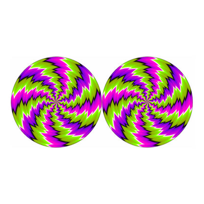 Green Vortex Moving Optical Illusion Car Coasters