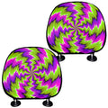 Green Vortex Moving Optical Illusion Car Headrest Covers