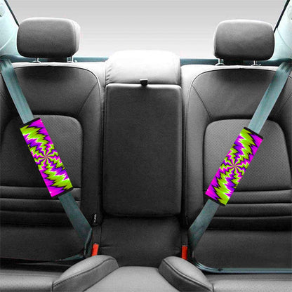 Green Vortex Moving Optical Illusion Car Seat Belt Covers