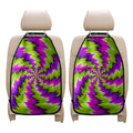 Green Vortex Moving Optical Illusion Car Seat Organizers