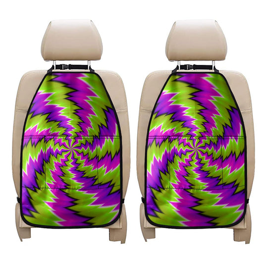 Green Vortex Moving Optical Illusion Car Seat Organizers