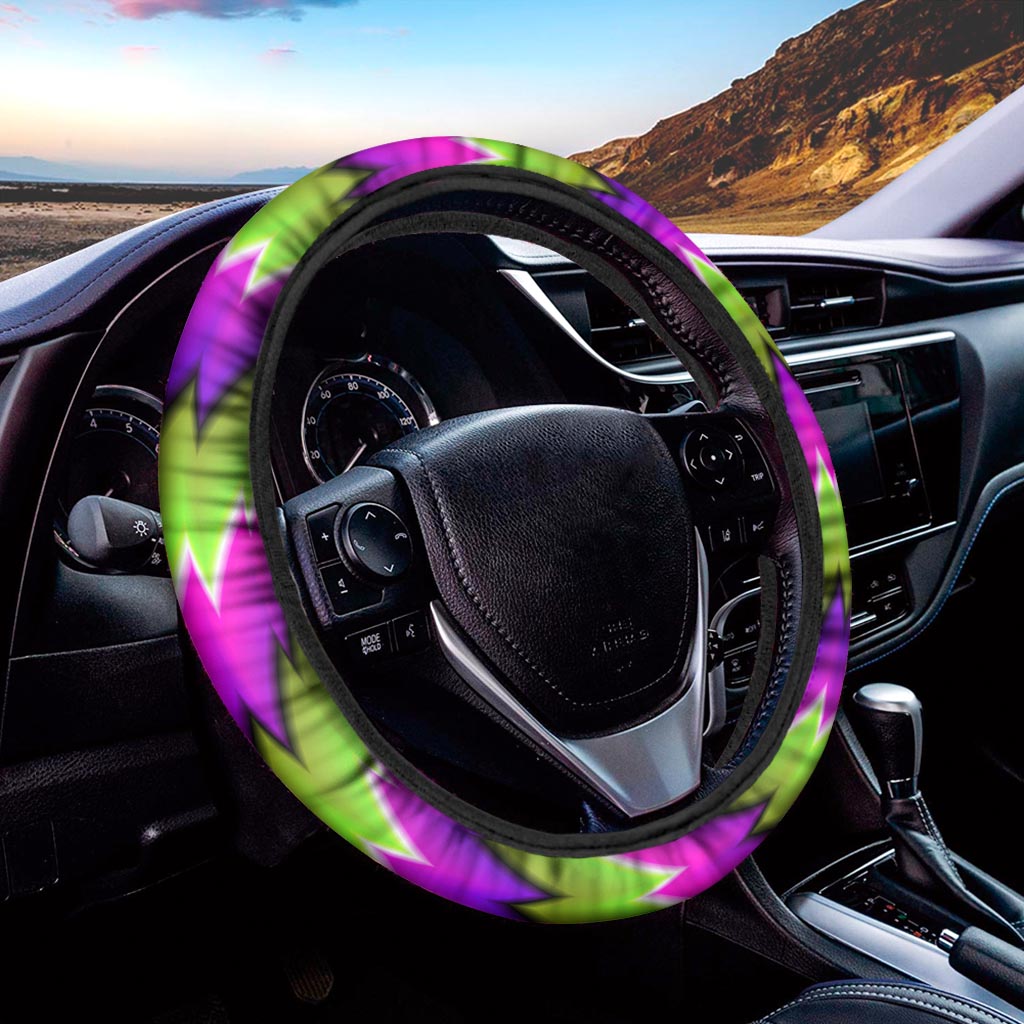 Green Vortex Moving Optical Illusion Car Steering Wheel Cover