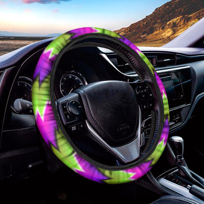 Green Vortex Moving Optical Illusion Car Steering Wheel Cover