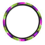 Green Vortex Moving Optical Illusion Car Steering Wheel Cover