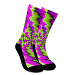 Green Vortex Moving Optical Illusion Crew Socks