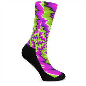 Green Vortex Moving Optical Illusion Crew Socks