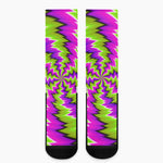 Green Vortex Moving Optical Illusion Crew Socks