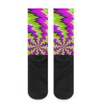 Green Vortex Moving Optical Illusion Crew Socks