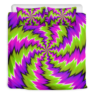 Green Vortex Moving Optical Illusion Duvet Cover Bedding Set