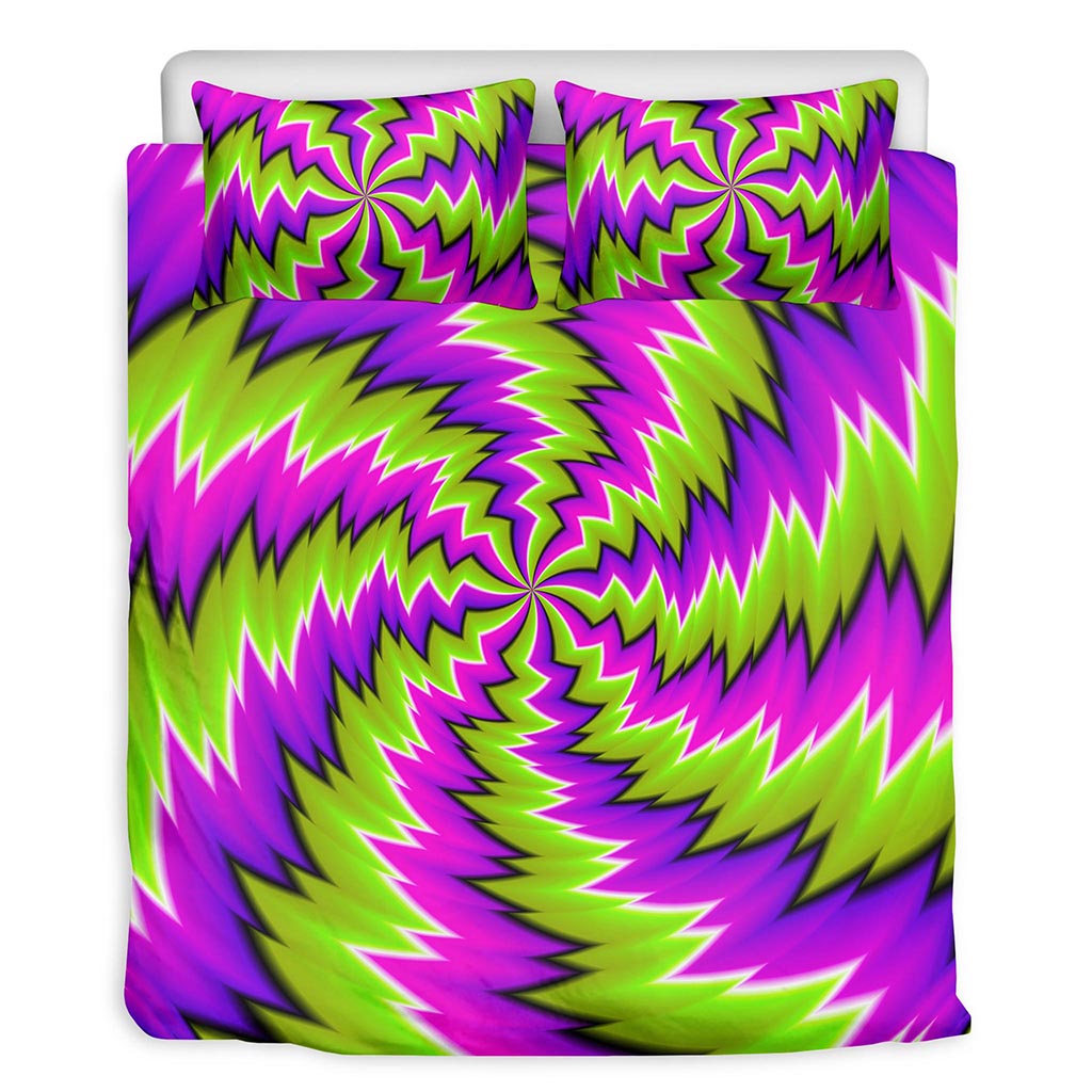 Green Vortex Moving Optical Illusion Duvet Cover Bedding Set