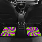 Green Vortex Moving Optical Illusion Front and Back Car Floor Mats