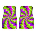Green Vortex Moving Optical Illusion Front Car Floor Mats