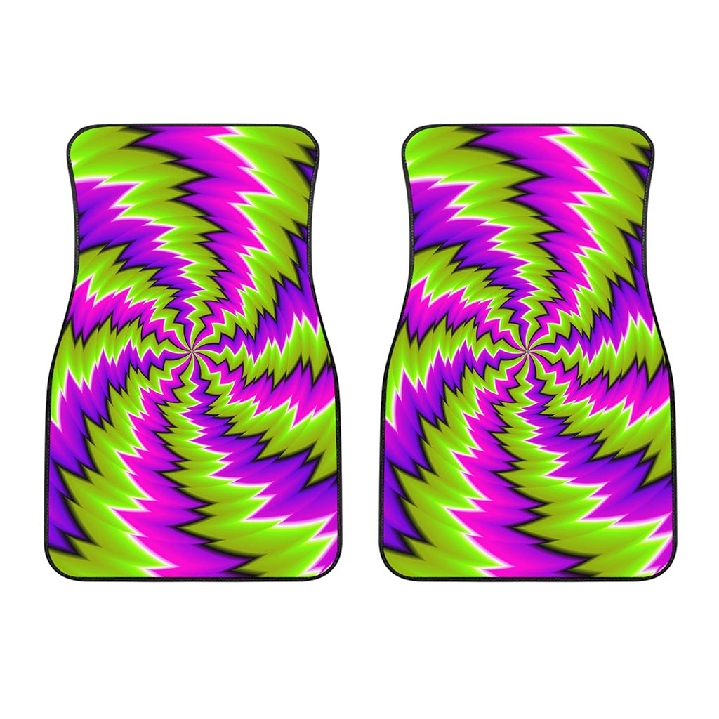 Green Vortex Moving Optical Illusion Front Car Floor Mats