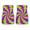 Green Vortex Moving Optical Illusion Front Car Floor Mats