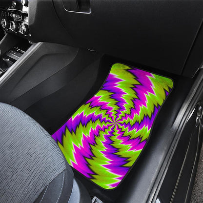 Green Vortex Moving Optical Illusion Front Car Floor Mats