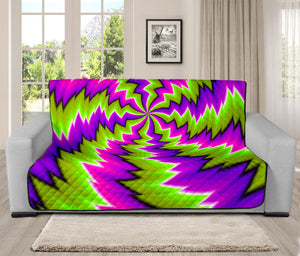 Green Vortex Moving Optical Illusion Futon Protector