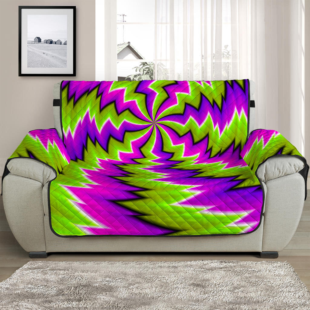 Green Vortex Moving Optical Illusion Half Sofa Protector