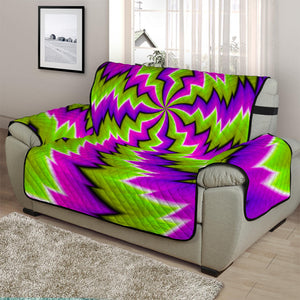 Green Vortex Moving Optical Illusion Half Sofa Protector