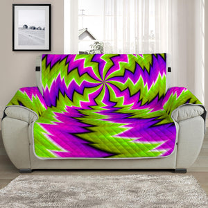 Green Vortex Moving Optical Illusion Half Sofa Protector