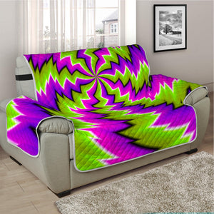 Green Vortex Moving Optical Illusion Half Sofa Protector