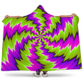 Green Vortex Moving Optical Illusion Hooded Blanket