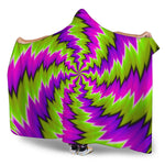 Green Vortex Moving Optical Illusion Hooded Blanket