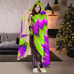 Green Vortex Moving Optical Illusion Hooded Blanket