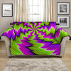 Green Vortex Moving Optical Illusion Loveseat Protector