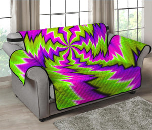 Green Vortex Moving Optical Illusion Loveseat Protector