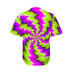 Green Vortex Moving Optical Illusion Men's Baseball Jersey