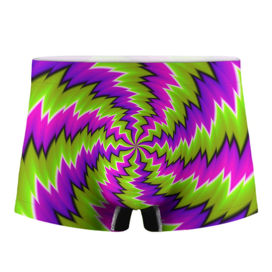 Green Vortex Moving Optical Illusion Men's Boxer Briefs