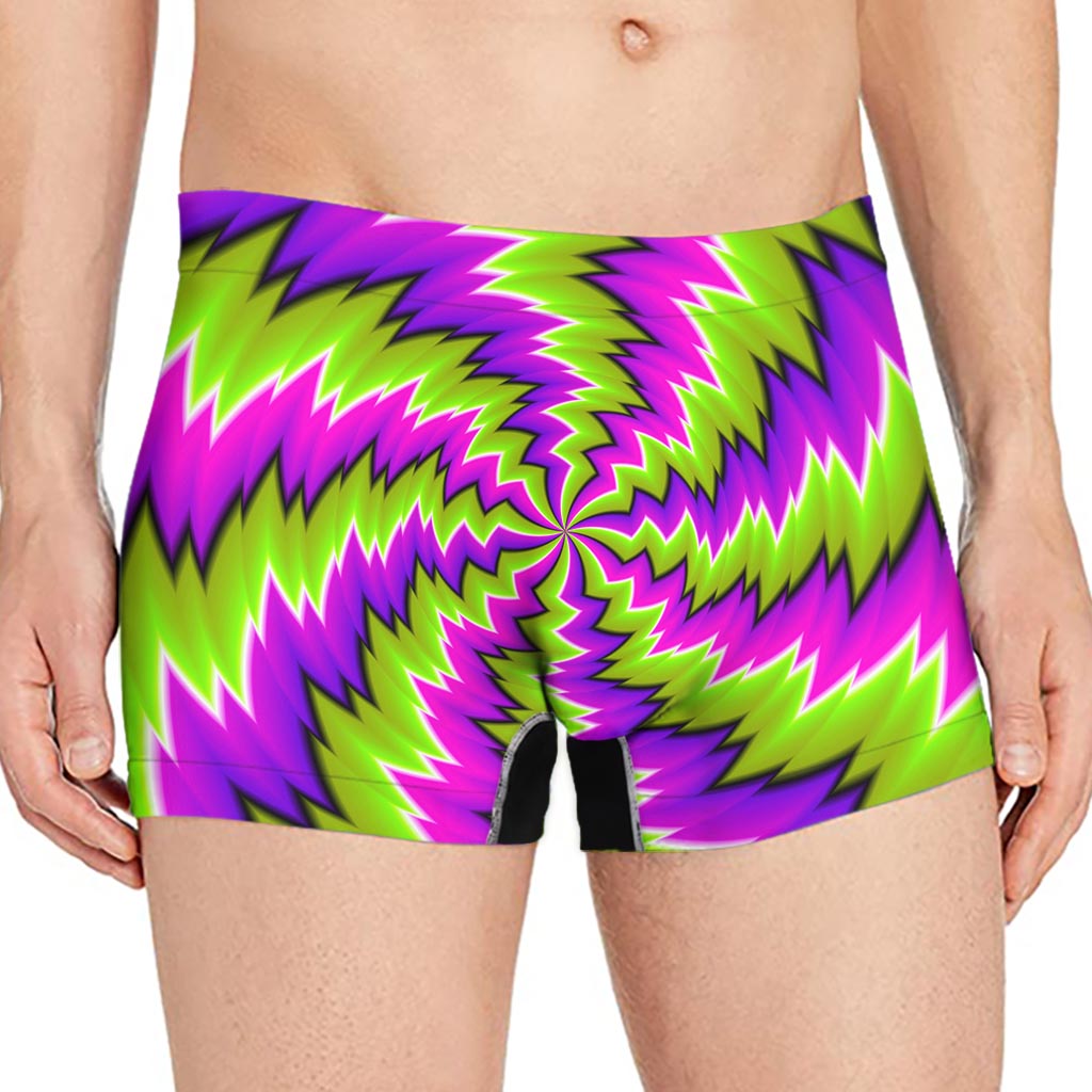 Green Vortex Moving Optical Illusion Men's Boxer Briefs